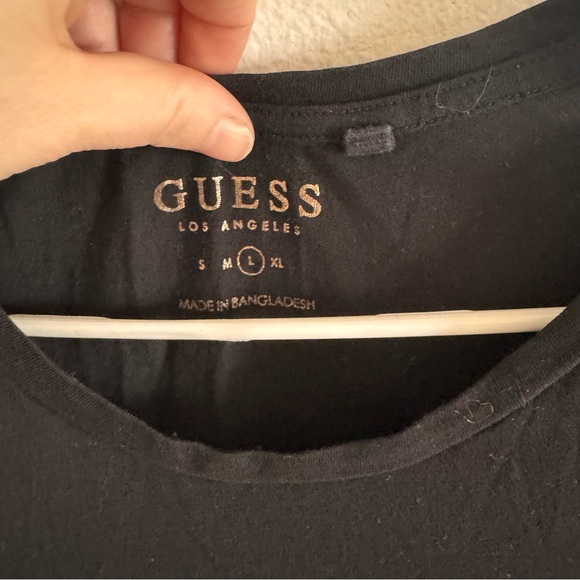 GUESS Los Angeles Gamma Football Women’s Short Sleeve T-Shirt LARGE Black Y2K - Picture 2 of 6